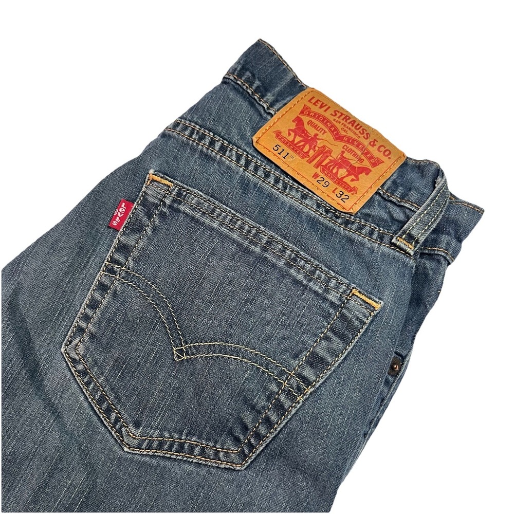 Levi's 511  Jeans Skinny Straight Leg Men's Navy Blue Denim Pants 29x32‎